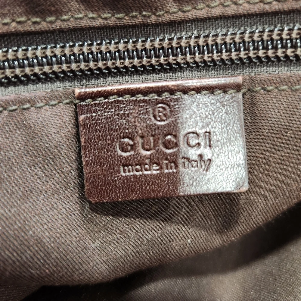 🤎🔹️ GUCCI 🔹️vintage canvas and laether signature GG large tote + COA